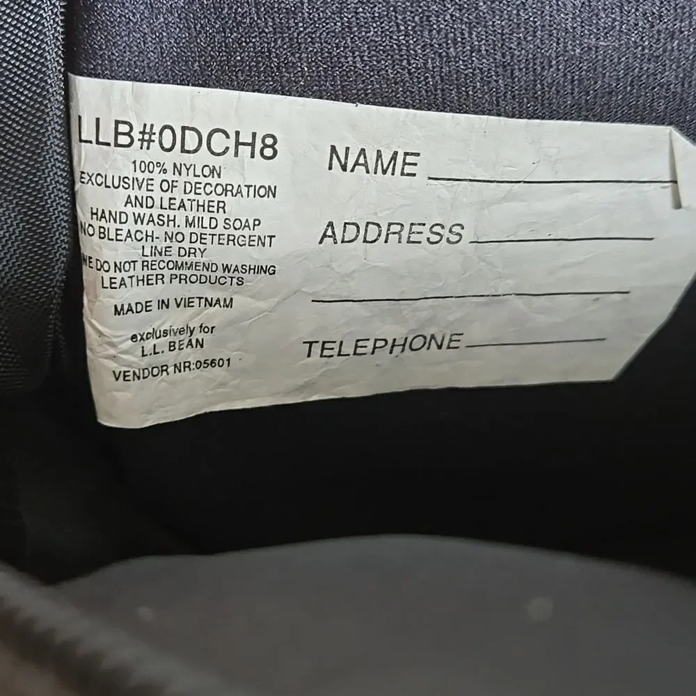 LL Bean Black Tote Laptop Bag